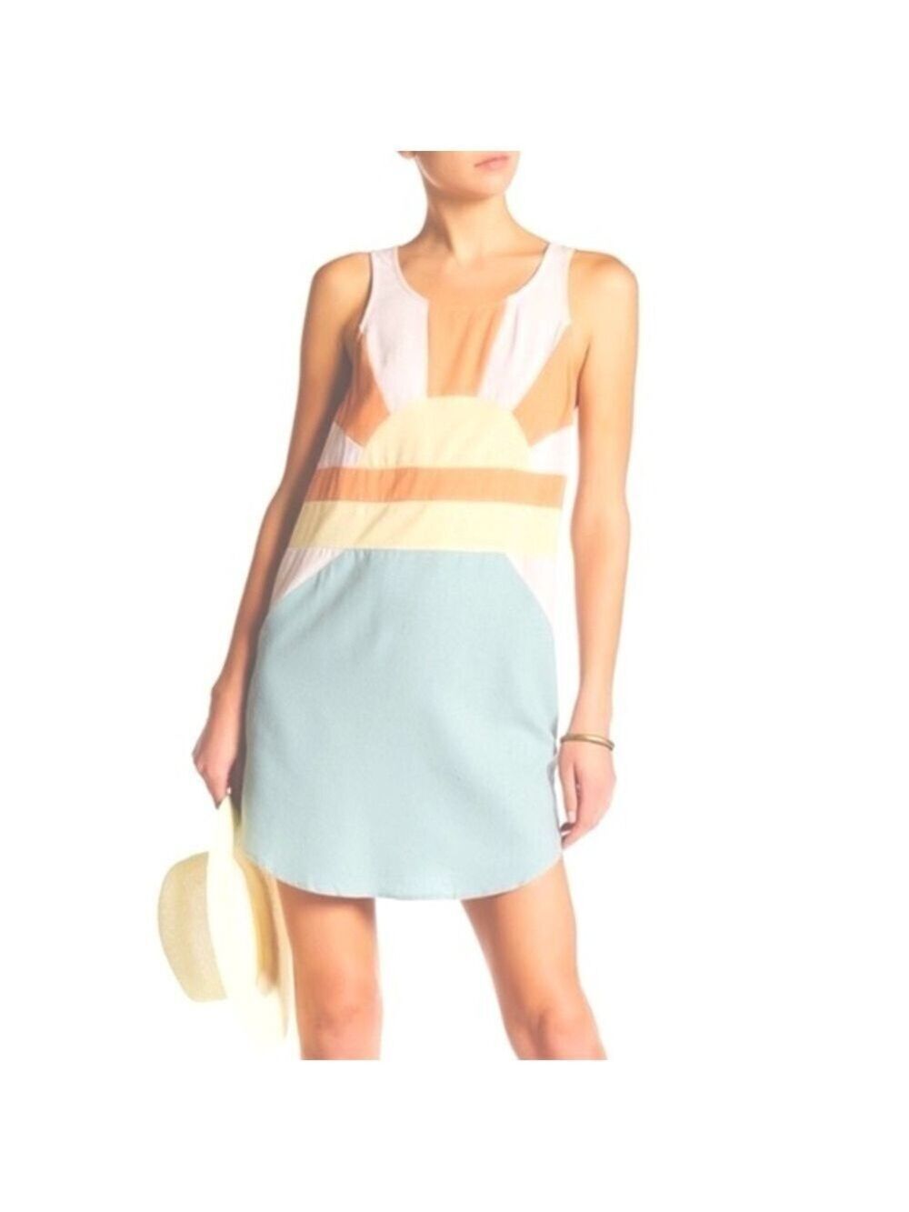 Free People Sunrise Lagoon 100% Silk Tank Dress. Size XS